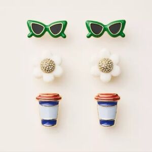 Kate Spade X Target Mixed Novelty Stud Earrings 3pk NWT Limited Edition